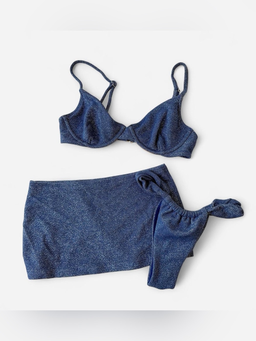 Montce Blue Shimmer 3-Piece Bikini Set